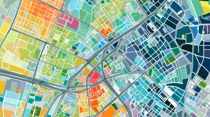 Obraz premium Creative representation of a vibrant fictional urban environment.