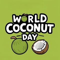World Coconut Day Celebration Poster Vector Image Illustration