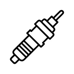 Depiction of a spark plug with distinct features in a simple black and white line drawing style