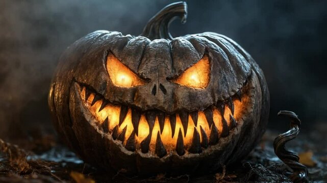 hellowin pumpkin smile scary