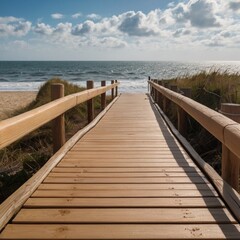 Fototapeta premium wooden bridge over the sea