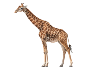 A giraffe on white background 