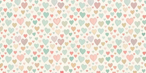 Delightful Pastel Hearts Pattern A Charming Background for Romantic Designs and Sweet Projects