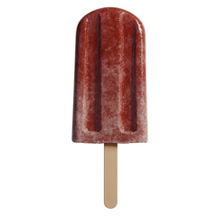 Frozen delight: A vividly colored ice popsicle against a stark backdrop image