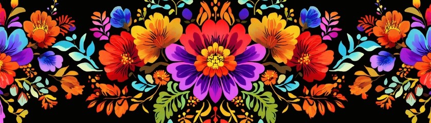 A vibrant floral design, showcasing an array of colorful blossoms, a captivating display of beauty and artistic flair