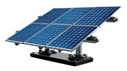 Solar Panel Installation: Showcasing a solar panel setup on a mount with a clear depiction of its modern design, highlighting its role in generating clean energy for a sustainable future.