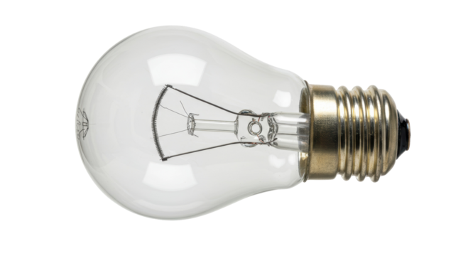 Isolated Clear Glass Light Bulb