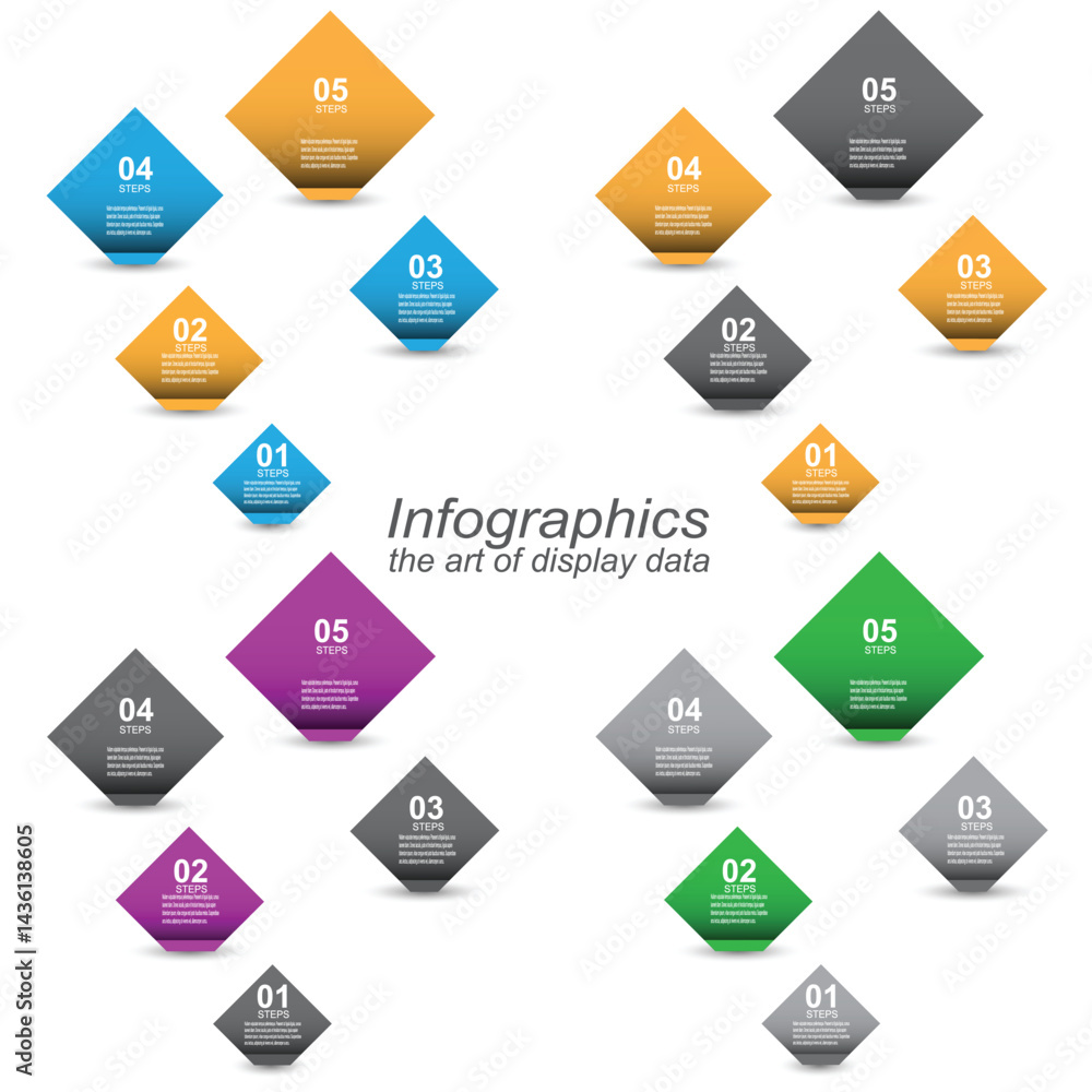 Poster collection infographic template for modern data visualization and ranking and statistics.