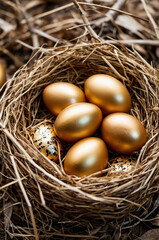 Obraz premium golden egg in nest
