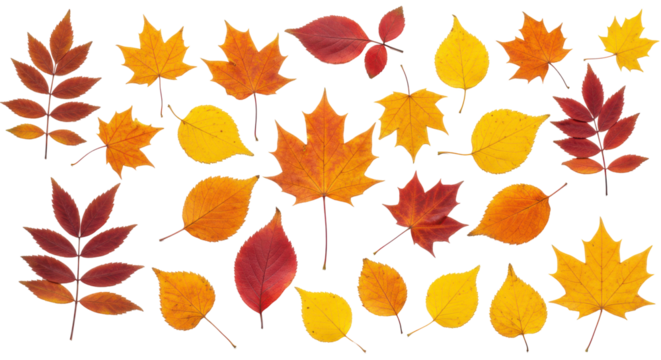 Autumns Palette A vibrant array of fallen leaves against a stark black backdrop