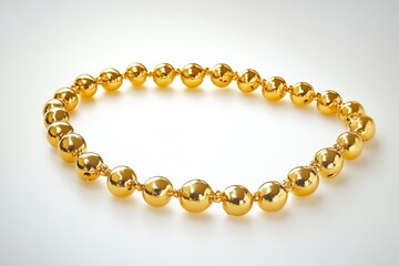 Elegant Gold Bead Necklace on Soft Light Background