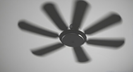 Obraz premium Blurred Motion Of A Dark Ceiling Fan Cooling Down A Room