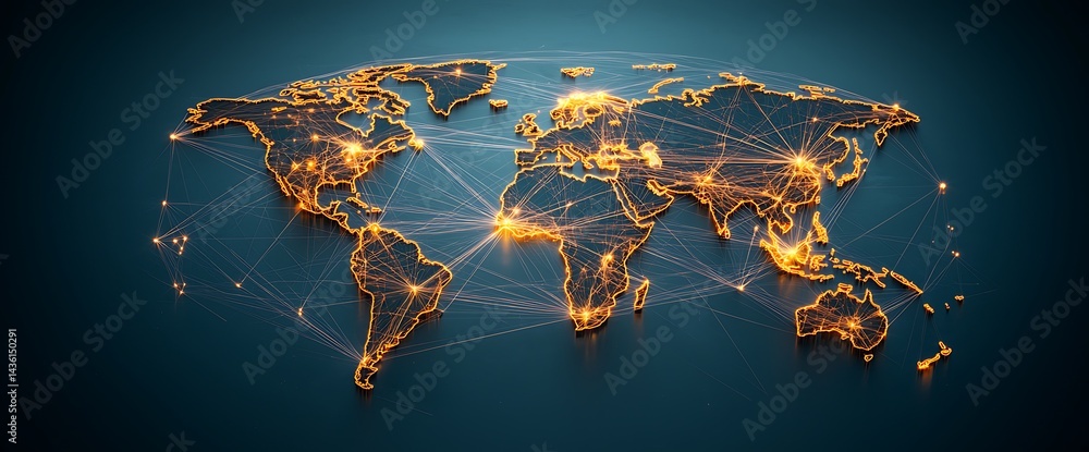 Poster global interconnectedness network map