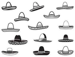 SOMBRERO SILHOUETTE WHITE BACKGROUND