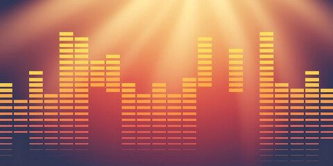 Abstract audio equalizer graphic, vibrant colors.