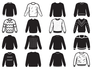 SWEATERS SILHOUETTE WHITE BACKGROUND