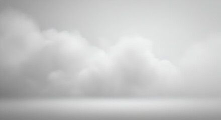 Fototapeta premium Abstract Background with White Clouds on a Soft Gray Gradient Backdrop