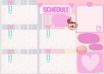 Scrapbook design elements, schedule template design.