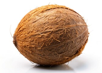 Panoramic Coconut Photo, White Background, Tropical Fruit, Summer,  Food Photography, High Resolution, Stock Image,  Isolated Coconut