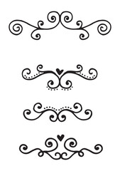 Set Hand drawn wedding album ornaments