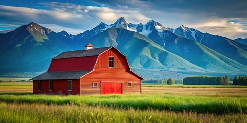 Rustic Red Barn Farm Food Photography, Mountain Scenery, Countryside Harvest, Rural Landscape