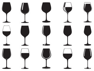 WINE GLASSES SILHOUETTE