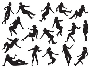 WOMAN SLIPPING SILHOUETTE