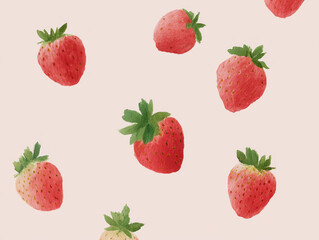 Illustration of a red watercolor strawberry on a white background.
