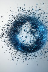 Abstract Visual Representation of Digital Data Network and Connectivity