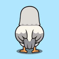vector cartoon of cute chibi animal bird mascot sport