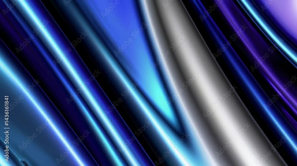 Poster blue and silver metallic abstract moving pattern sequence
