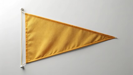 Golden Pennant on White Background