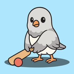 vector cartoon of cute chibi animal bird mascot sport
