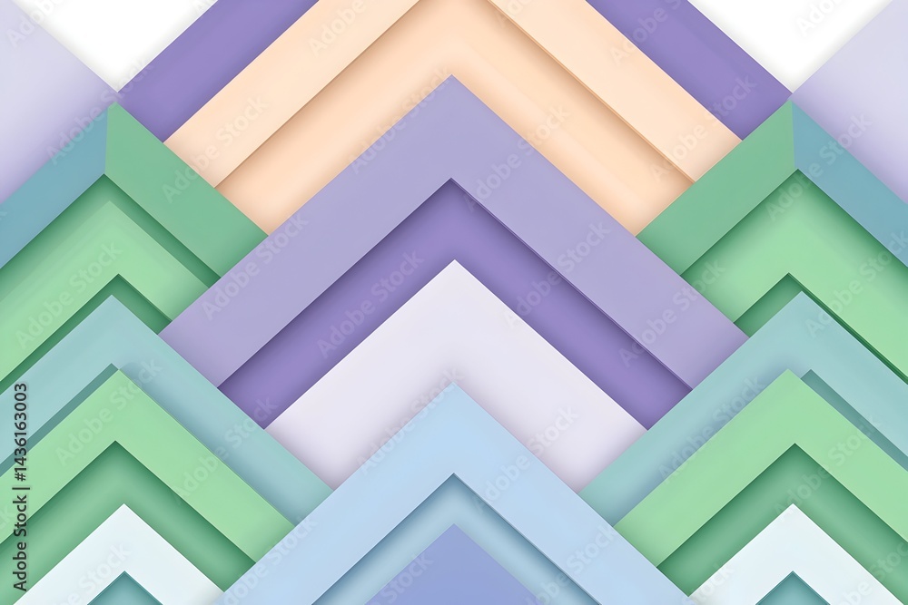 Aufkleber abstract pastel geometric pattern with overlapping triangles forming a layered, mountain-like design