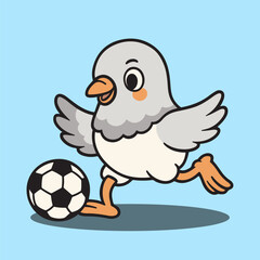 vector cartoon of cute chibi animal bird mascot sport