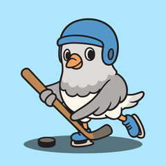 vector cartoon of cute chibi animal bird mascot sport