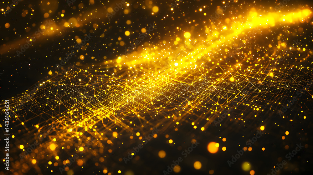 Poster glowing digital particles create abstract data flow wallpaper for tech enthusiasts vibrant display h