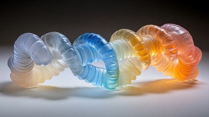 Colorful, twisted glass spirals