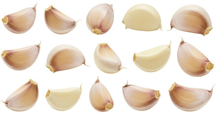 Garlic cloves A culinary mosaic on black ready for flavors command