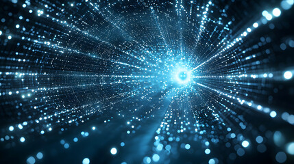 Dynamic abstract data flow and glowing digital particles wallpaper high-tech environment futuristic viewpoint