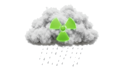 Isolated Radioactive Symbol in a Rain Cloud