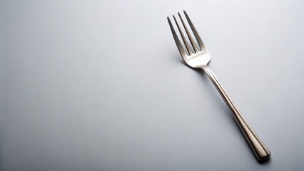 Silver Fork on White Background