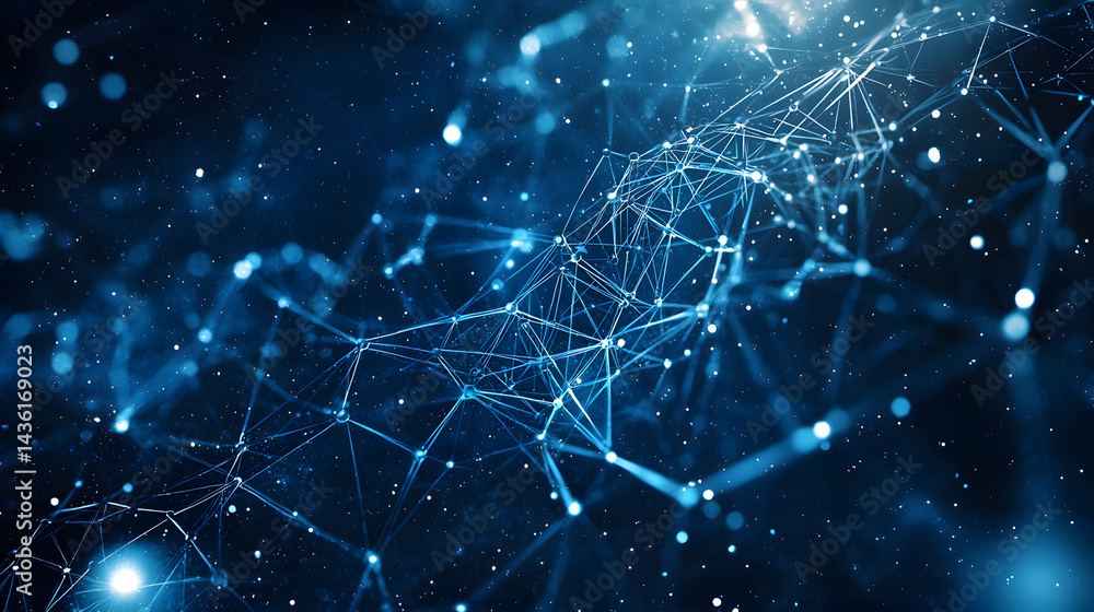 Poster dynamic ai neural network wallpaper abstract technology background digital art futuristic environmen