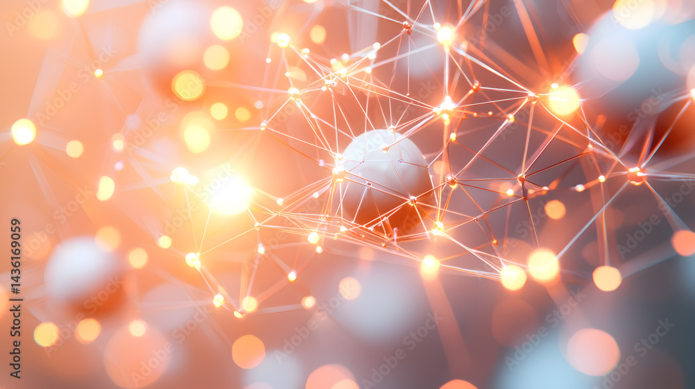 Poster ai and machine learning neural networks wallpaper dynamic visuals of smart flows in abstract technol