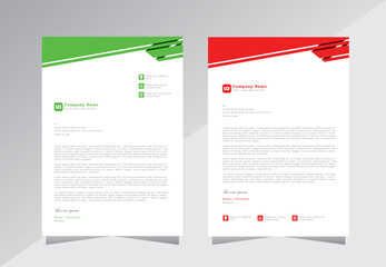 corporate modern business letterhead design template with green and red colors. creative modern letterhead design template for your project. letter head, letterhead, business letterhead design.