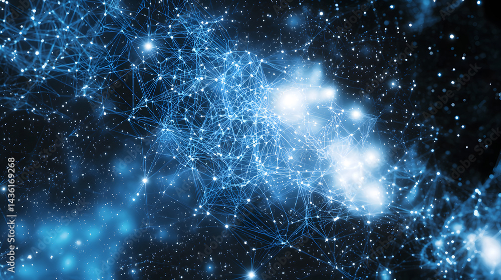 Poster dynamic neural network wallpaper digital space abstract art virtual environment futuristic viewpoint