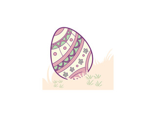 Hand-painted Easter eggs with floral designs - springtime holiday images for Easter celebrations and decorations
