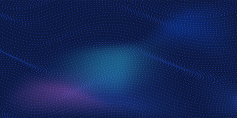 Fototapeta premium Abstract light point Hi-tech digital technology concept. High tech computer illustration with purple and dark blue gradient background simple abstract