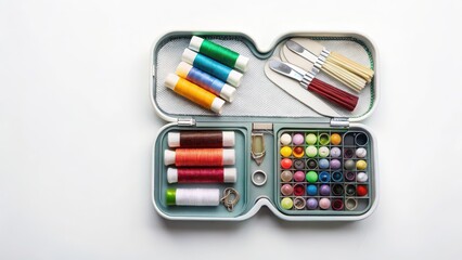 Sewing Kit on White Background