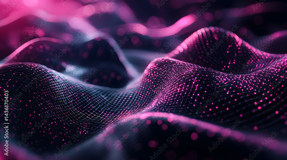 Poster dynamic ai neural network wallpaper displaying vibrant textured waves abstract design futuristic env